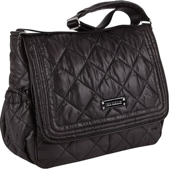NEW! VERA BRADLEY PUFFY MESSENGER BLACK - Picture 1 of 6